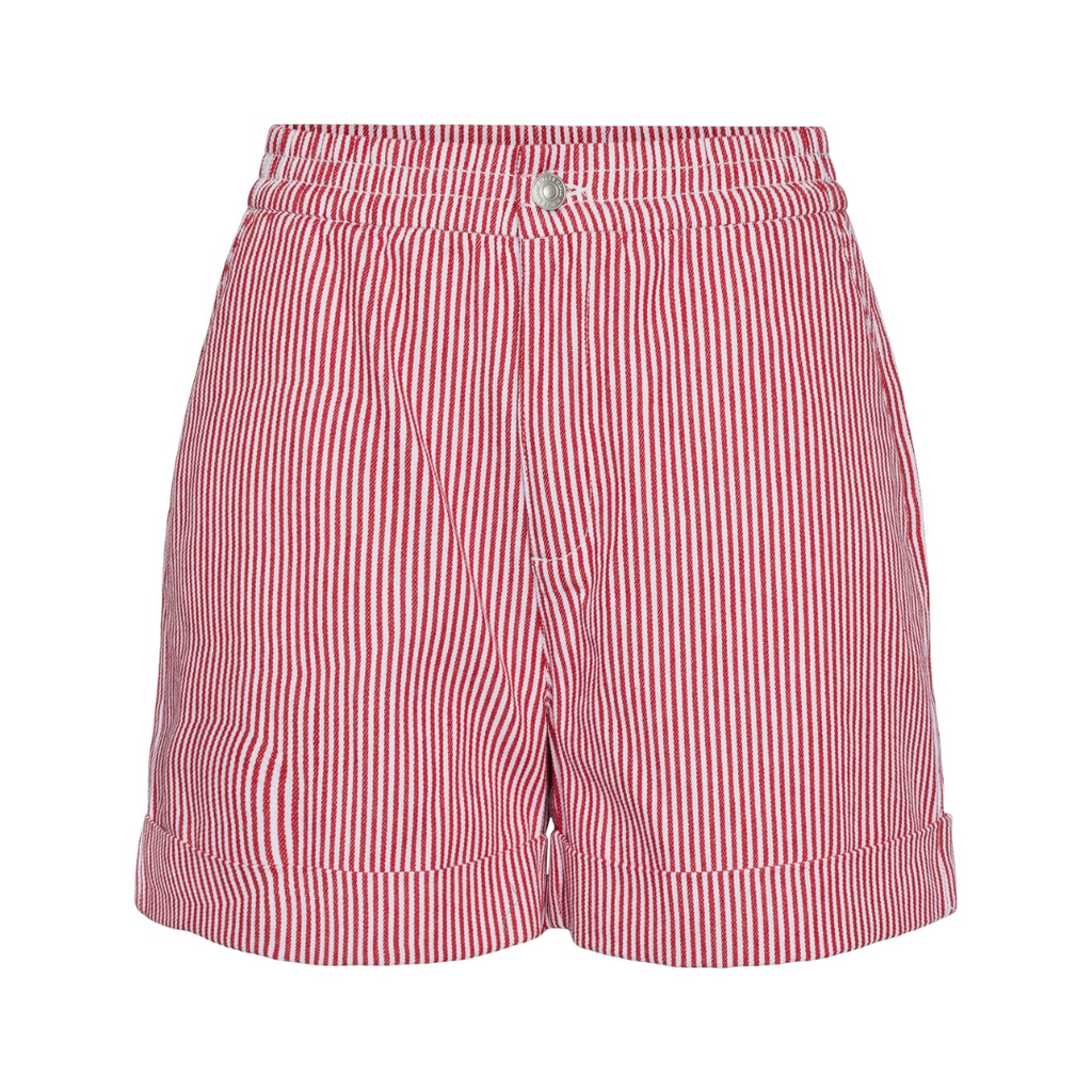 PIECES - SHORTS - ALLO 17148896 - SALSA/CLOUD DANCER STRIPES
