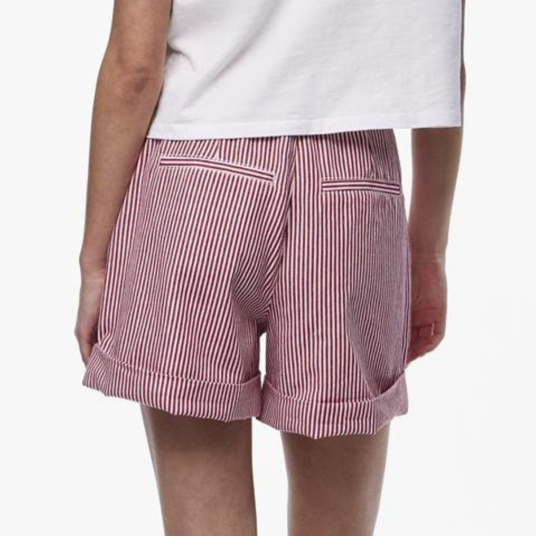 PIECES - SHORTS - ALLO 17148896 - SALSA/CLOUD DANCER STRIPES