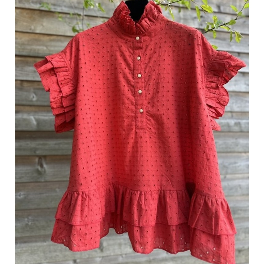 GASPAR - BLUSE - JACQUELINE POPLIN 2401325 - RØD