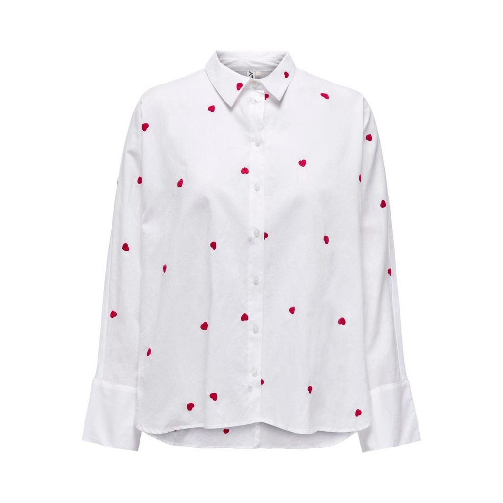 ONLY - SKJORTE - NEW LINA 15283743 - BRIGHT WHITE/HEART
