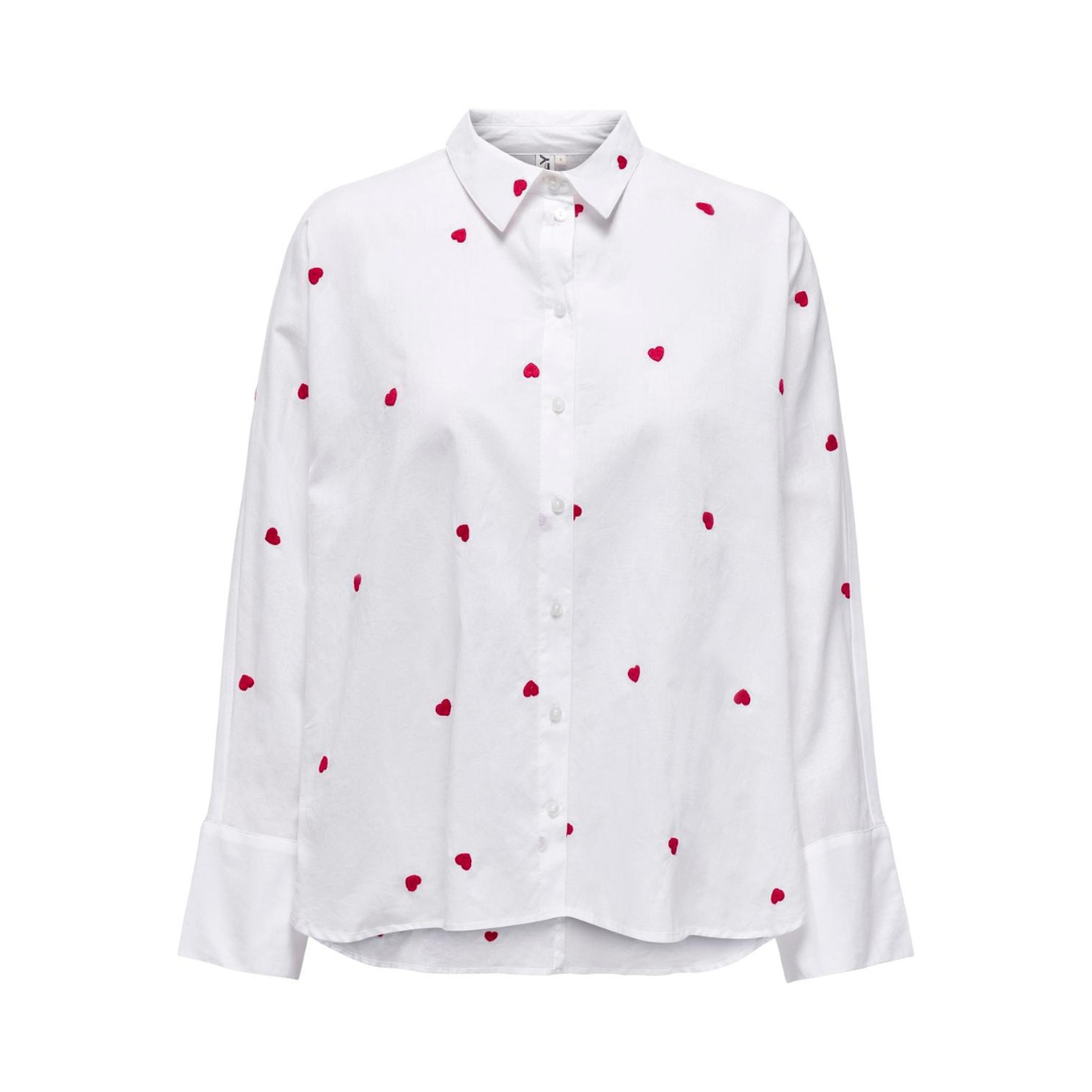 ONLY - SKJORTE - NEW LINA 15283743 - BRIGHT WHITE/HEART