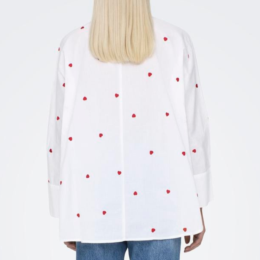 ONLY - SKJORTE - NEW LINA 15283743 - BRIGHT WHITE/HEART