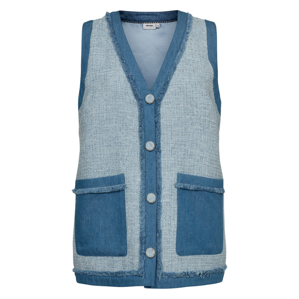 NÜMPH - VEST - JANET 704490 - MEDIUM BLUE DENIM