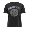 ONLY - T-SHIRT - LUCY 15215721 - BLACK PRINT/GOOD VIBES ONLY