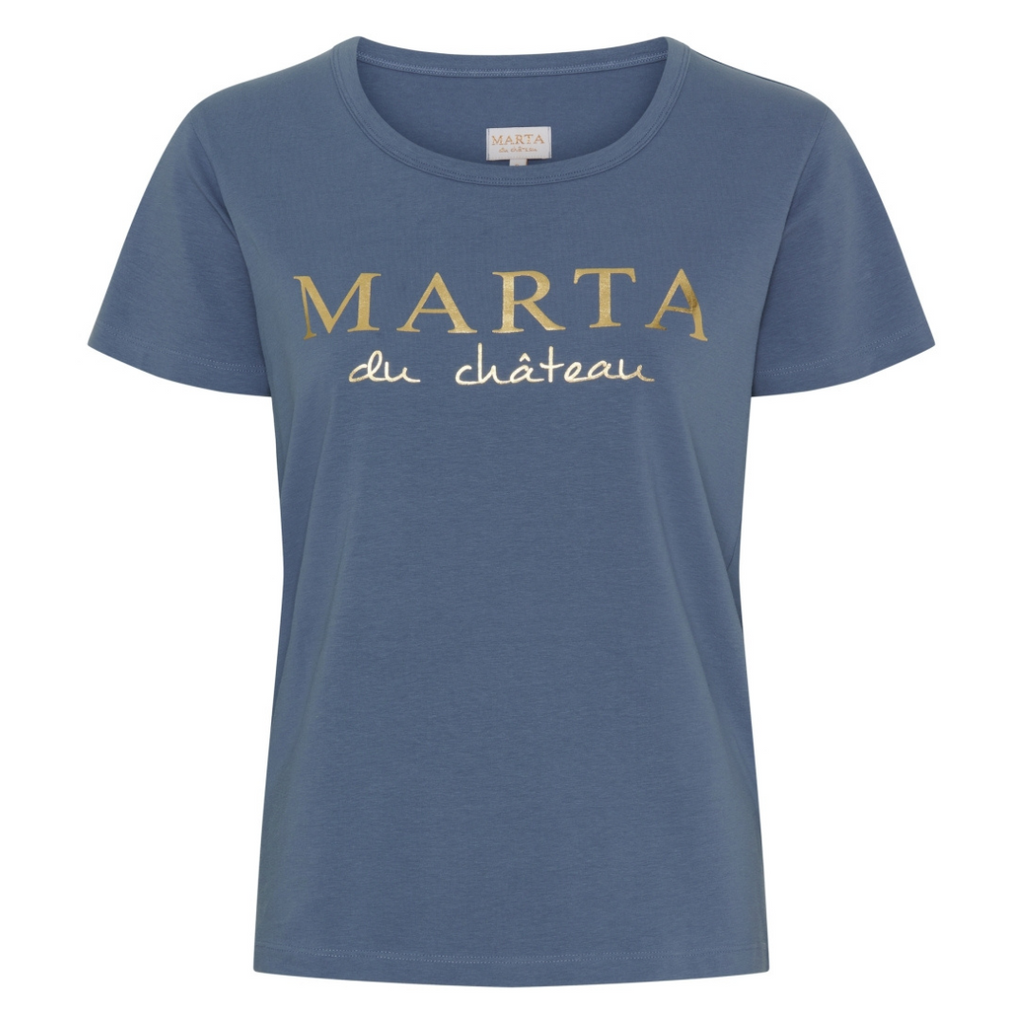 MARTA DU CHATEAU - T-SHIRT - JEANETTE MT-002 - DENIM BLUE