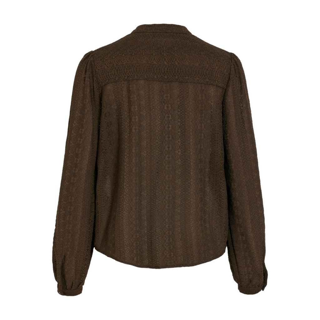 VILA - SKJORTE - CHIKKA LACE 14082977 - COFFEE BEAN