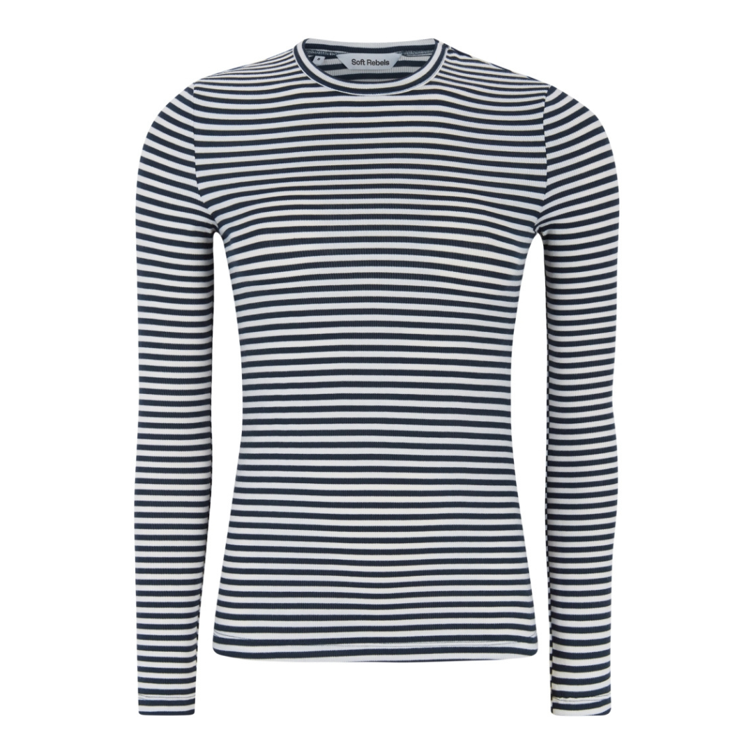 SOFT REBELS - BLUSE - FENJA SR124-303 - TOTAL ECLIPSE STRIPE