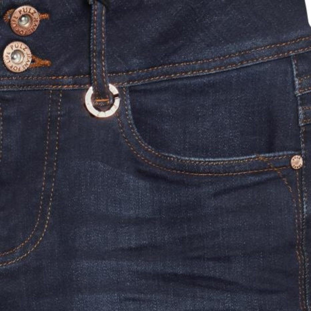 PULZ - JEANS - SUZY CURVED 50205549 - DARK BLUE DENIM