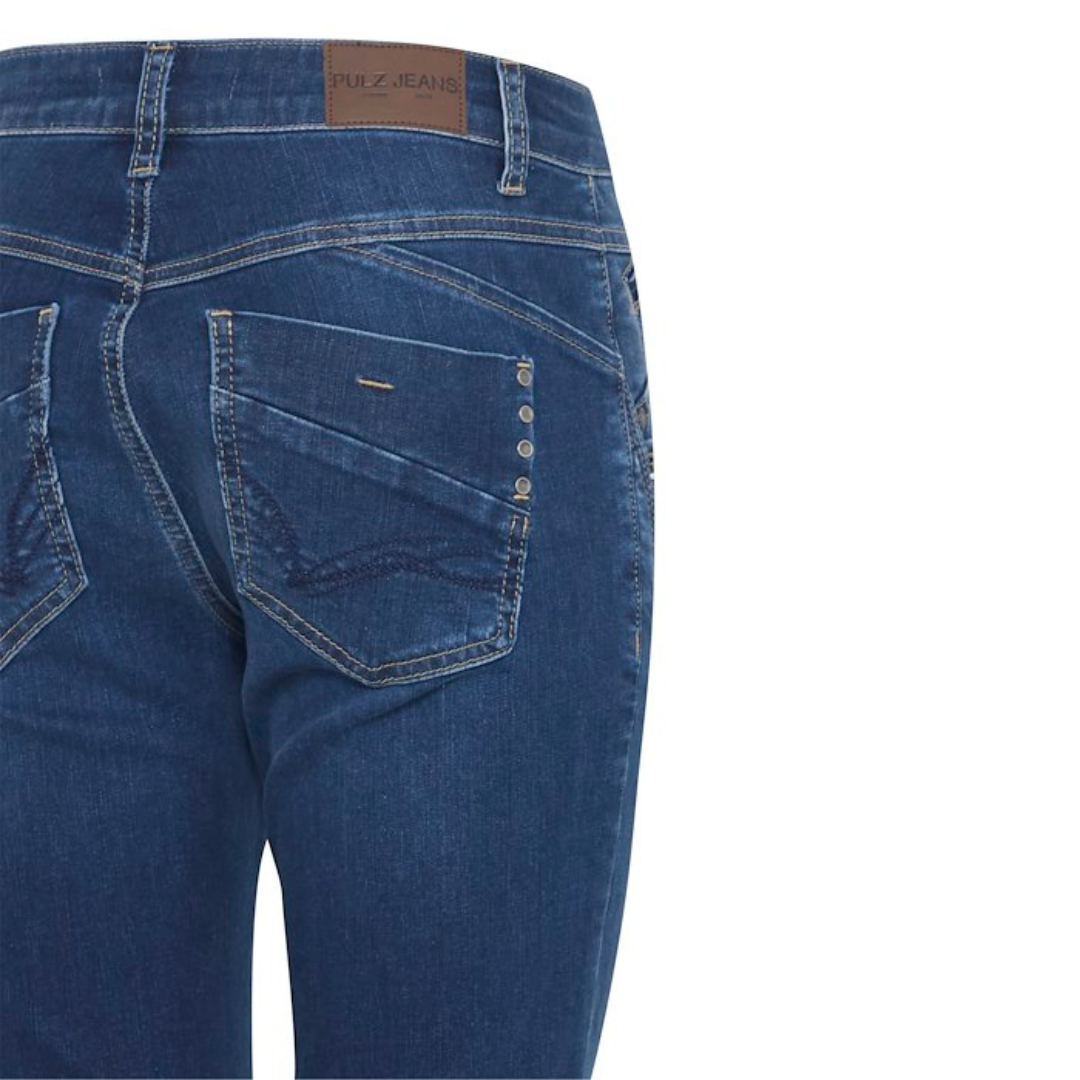 PULZ - JEANS - CARMEN ANKLE 50207280 - MEDIUM BLUE DENIM