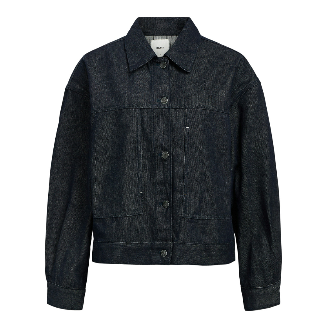 OBJECT - DENIMJAKKE - CRYSTAL 23045525 - DARK BLUE DENIM