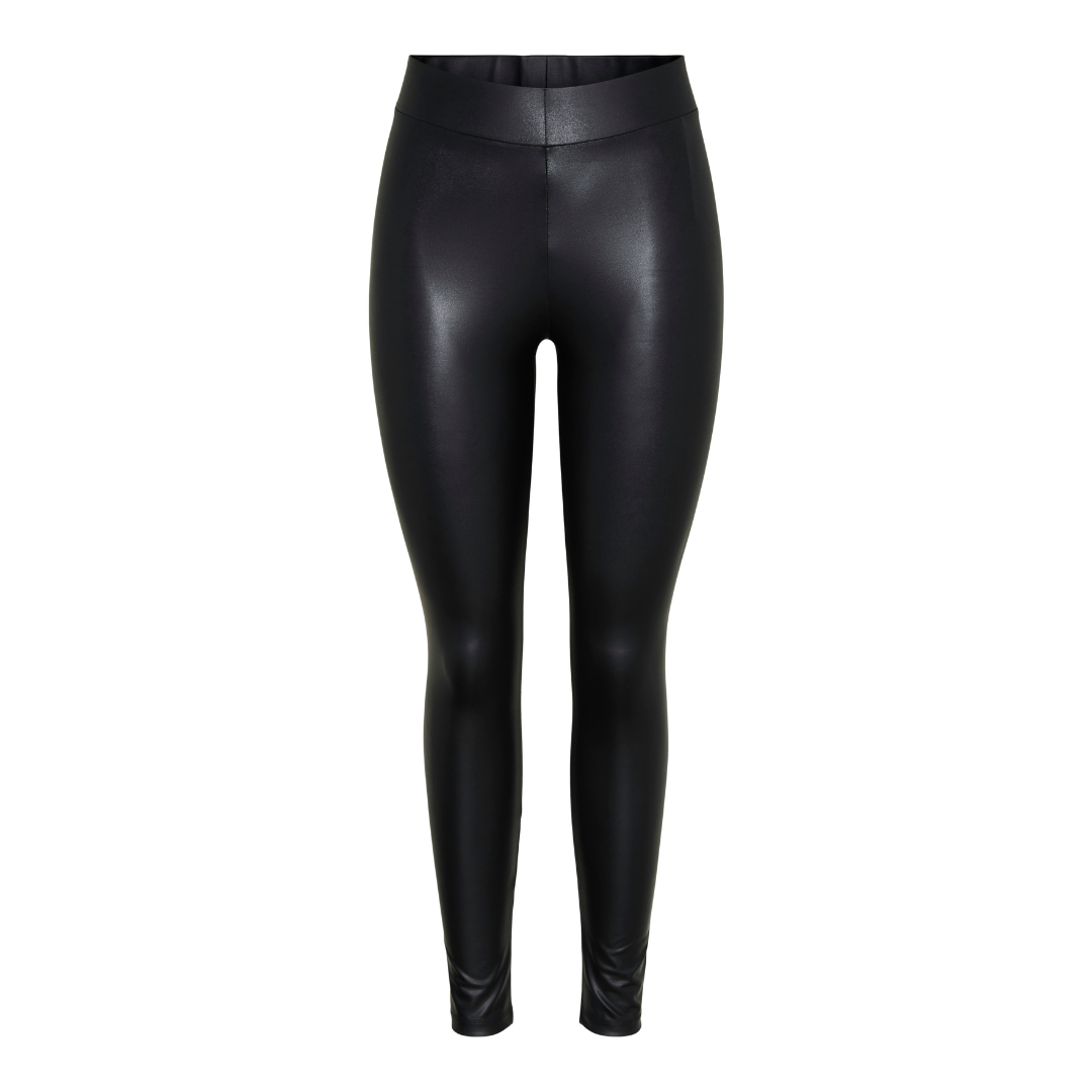 PIECES - LEGGINGS - NEW SHINY 17118562 - SORT