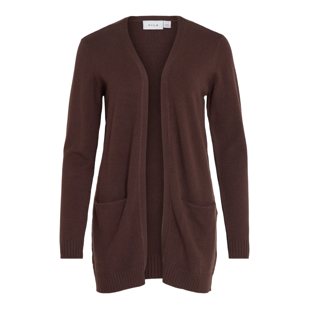 VILA - CARDIGAN - RIL 14044041 - COFFEE BEAN