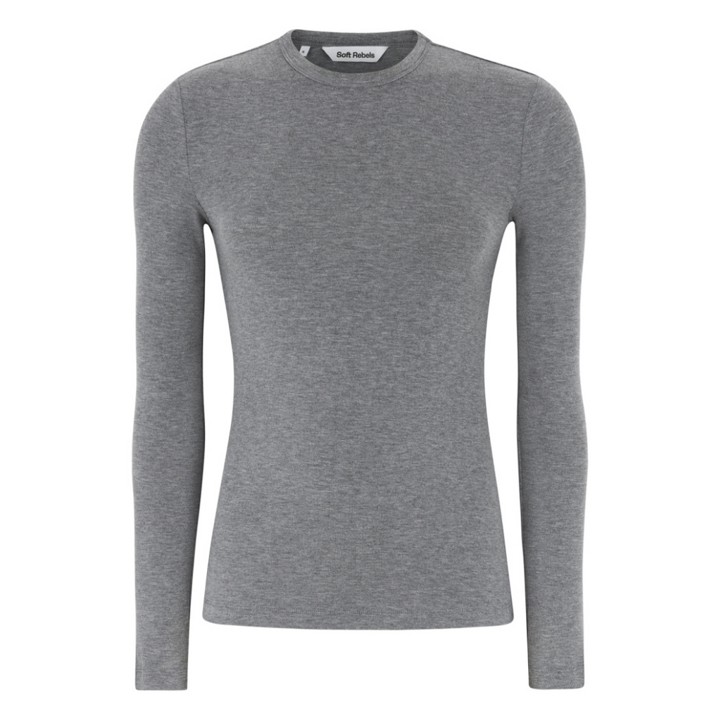 SOFT REBELS - BLUSE - ROMAN SR424-300 - MEDIUM GREY MELANGE
