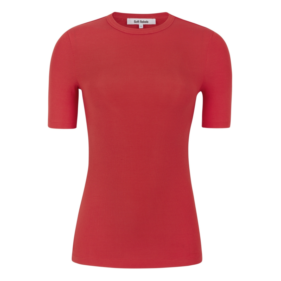 SOFT REBELS - T-SHIRT - FENJA SR423-302 - RACING RED