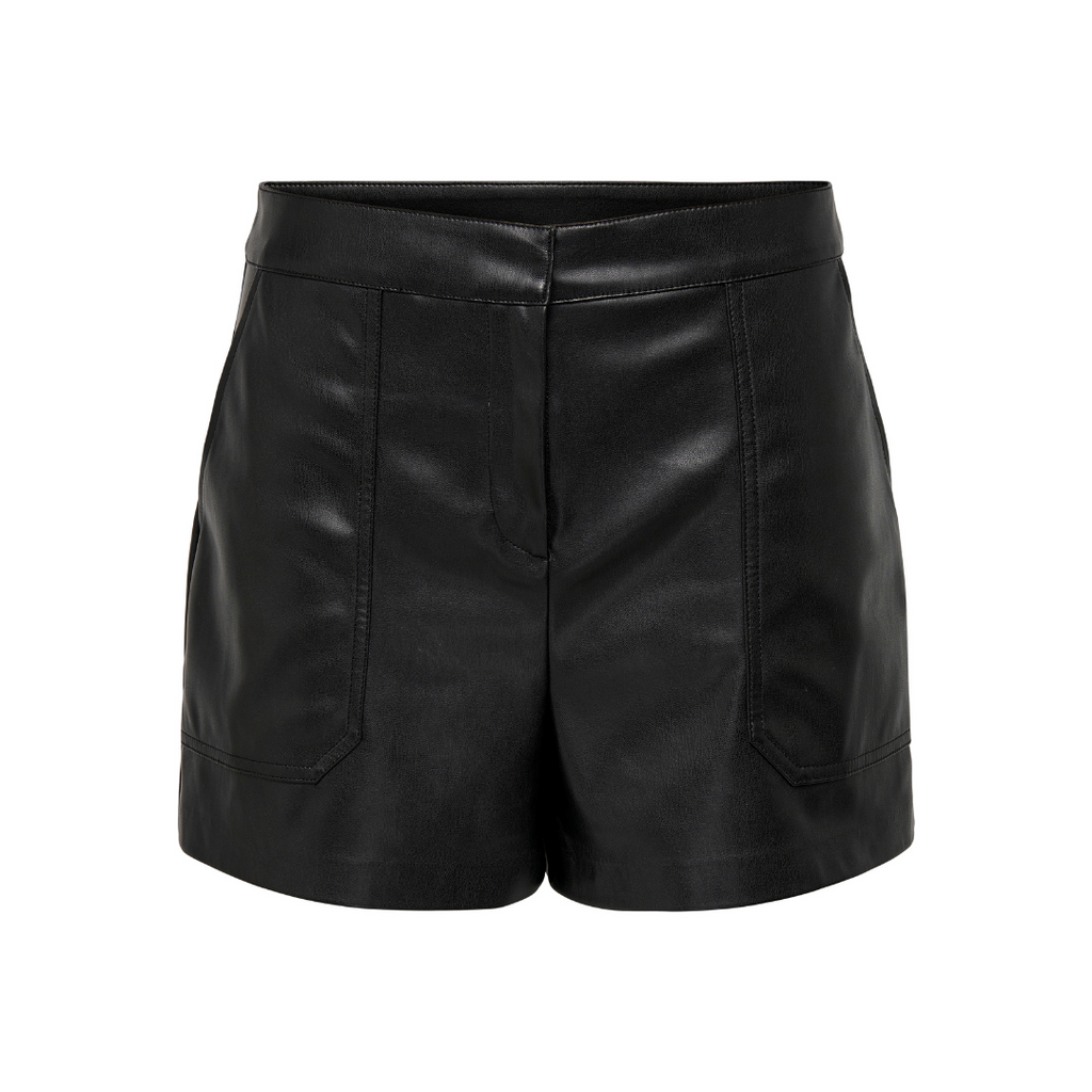 ONLY - FAUX LEATHER SHORTS - TRICIA 15287184 - SORT