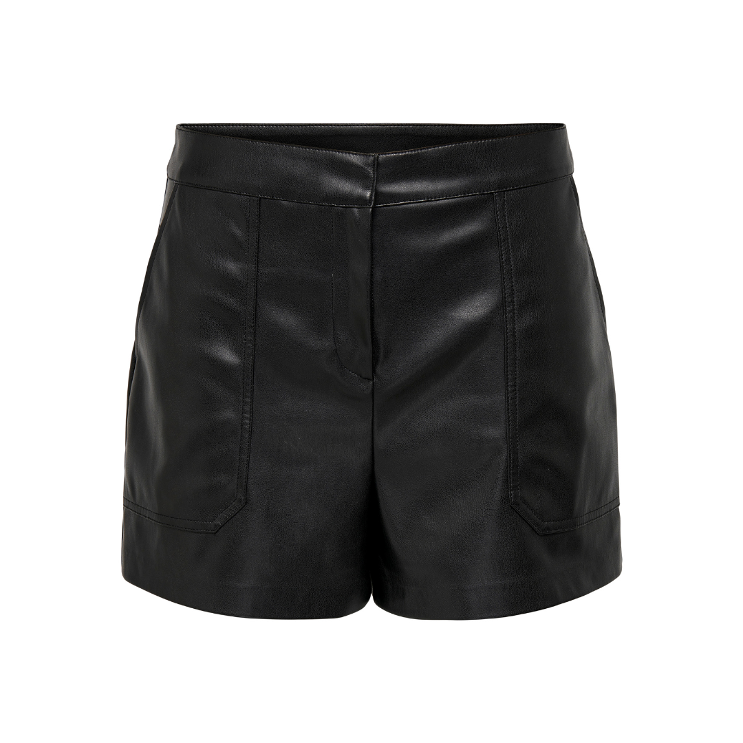 ONLY - FAUX LEATHER SHORTS - TRICIA 15287184 - SORT