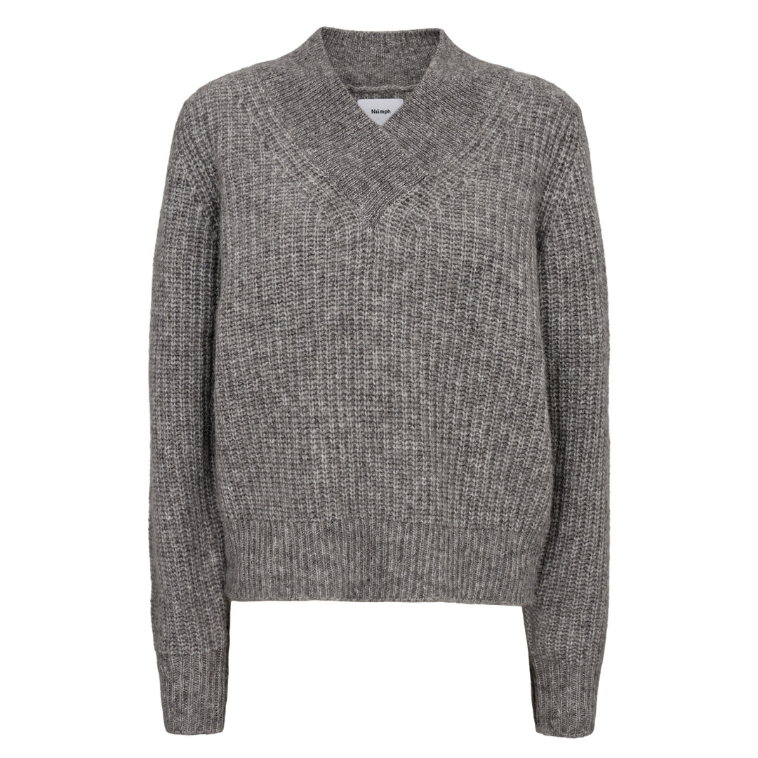 NÜMPH - STRIK - ZINDI V-NECK 704758 - STORM FRONT MELANGE
