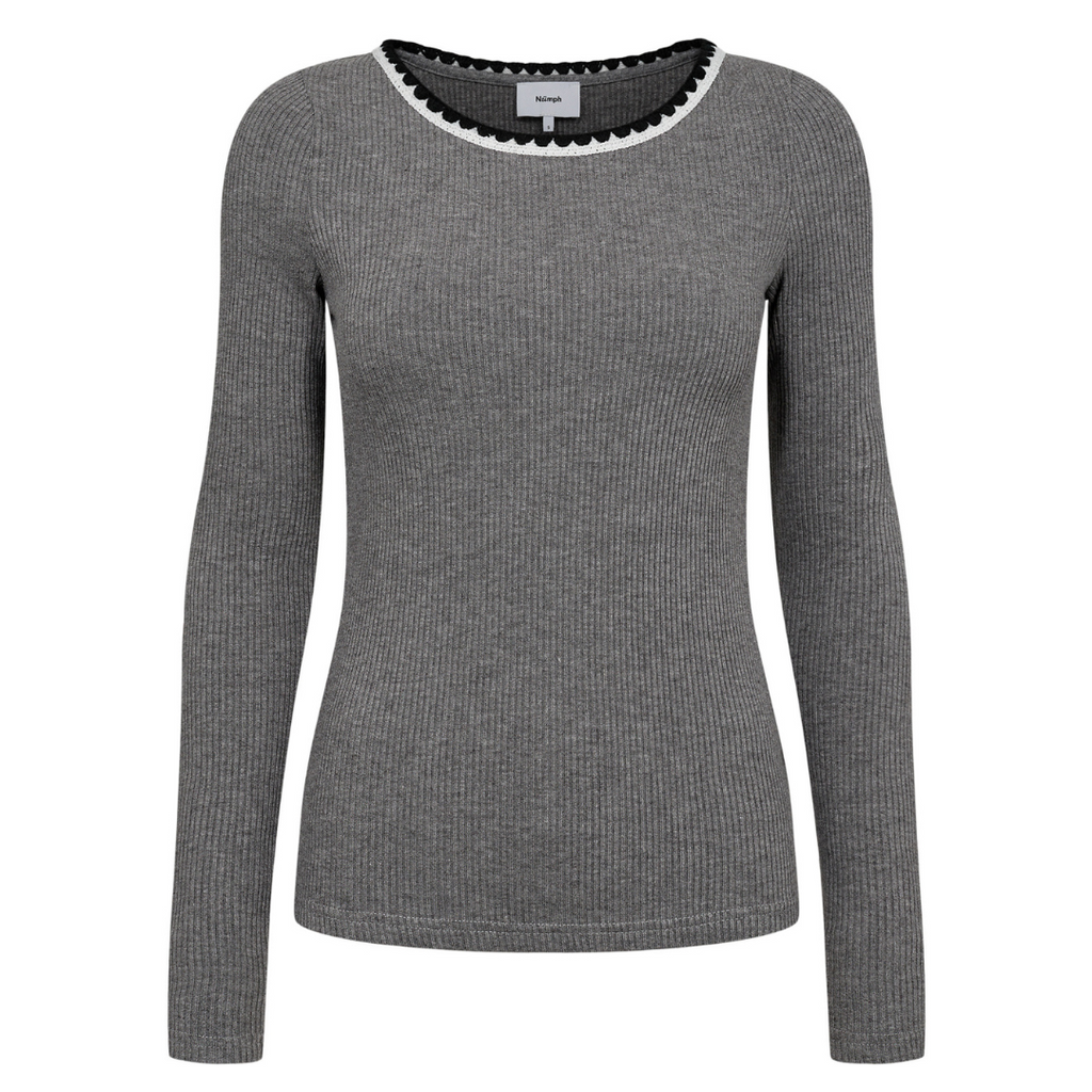 NÜMPH - BLUSE - PIPPA 704797 - MEDIUM GREY MELANGE