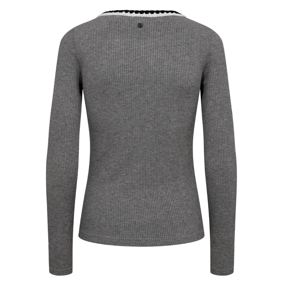 NÜMPH - BLUSE - PIPPA 704797 - MEDIUM GREY MELANGE