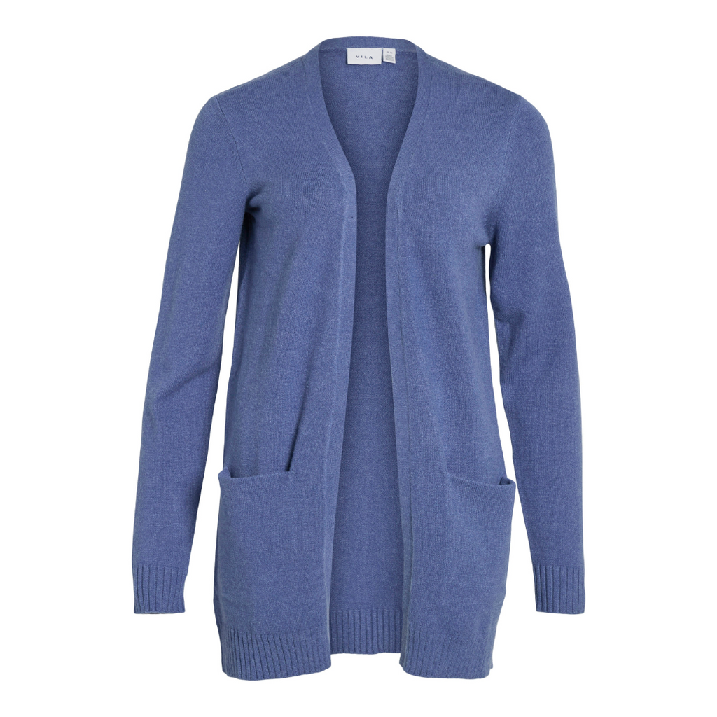 VILA - CARDIGAN - RIL 14044041 - BIJOU BLUE/DARK MELANGE
