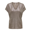 ONLY - TOP - MIRINDA 15333628 - HUMUS DETAIL/SILVER METALLIC