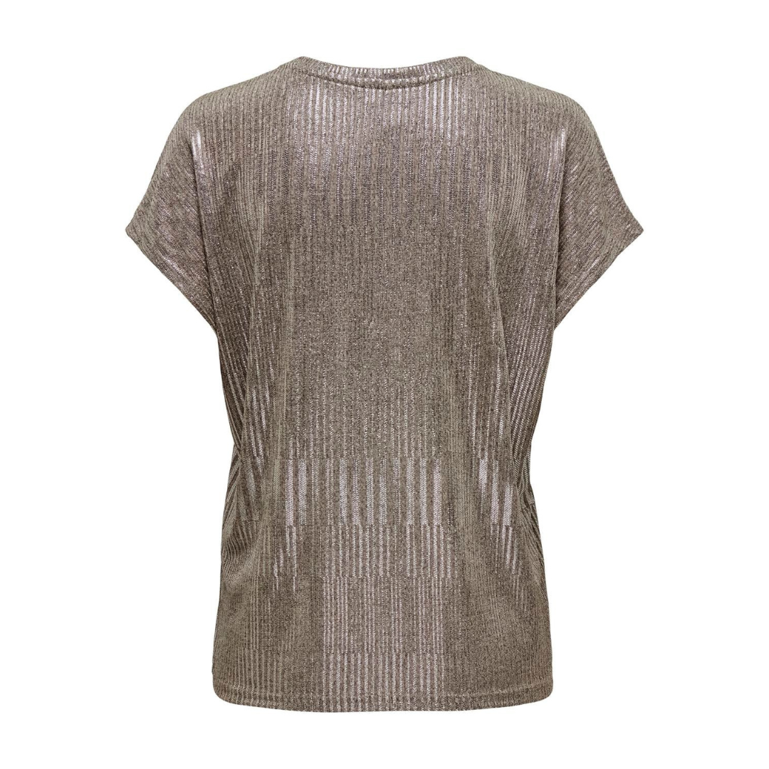 ONLY - TOP - MIRINDA 15333628 - HUMUS DETAIL/SILVER METALLIC