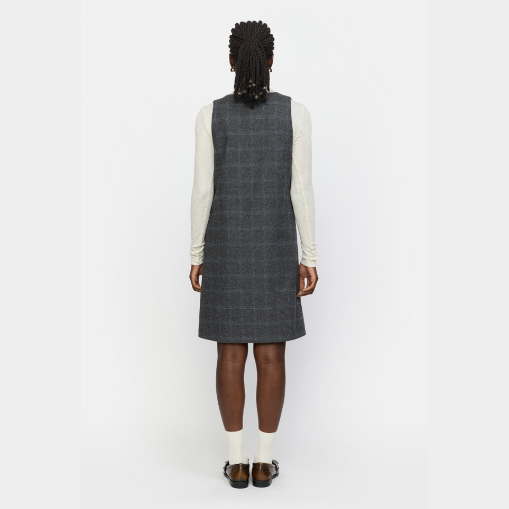 SOFT REBELS - SPENCERKJOLE - ANNIE SR524-730 - CHECKED GREY MELANGE