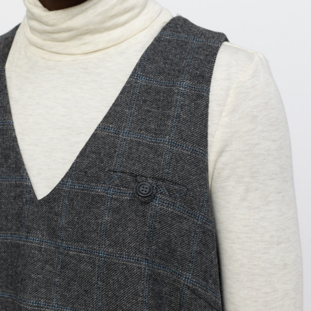 SOFT REBELS - SPENCERKJOLE - ANNIE SR524-730 - CHECKED GREY MELANGE