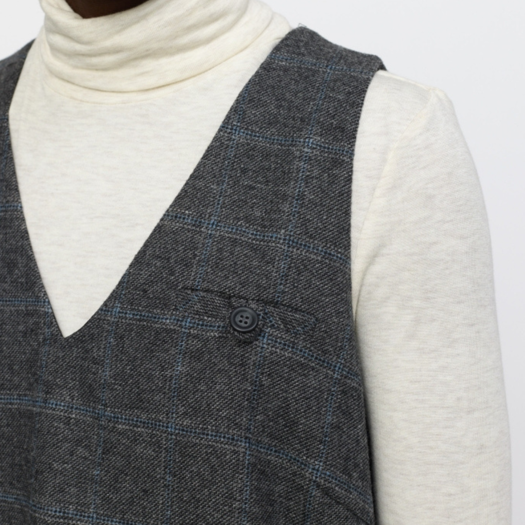 SOFT REBELS - SPENCERKJOLE - ANNIE SR524-730 - CHECKED GREY MELANGE