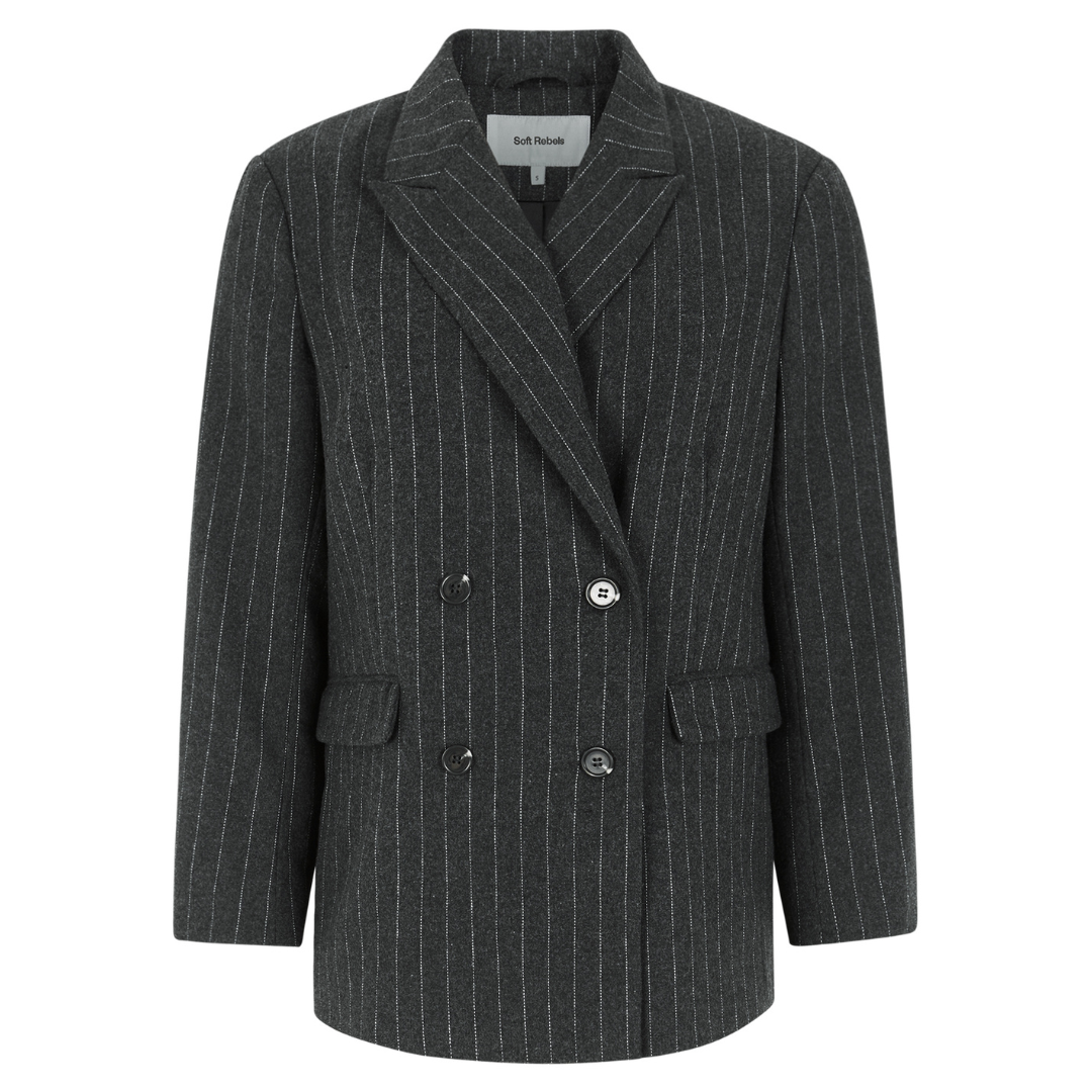 SOFT REBELS - BLAZER - EMERY SR624-717 - DARK GREY MELANGE
