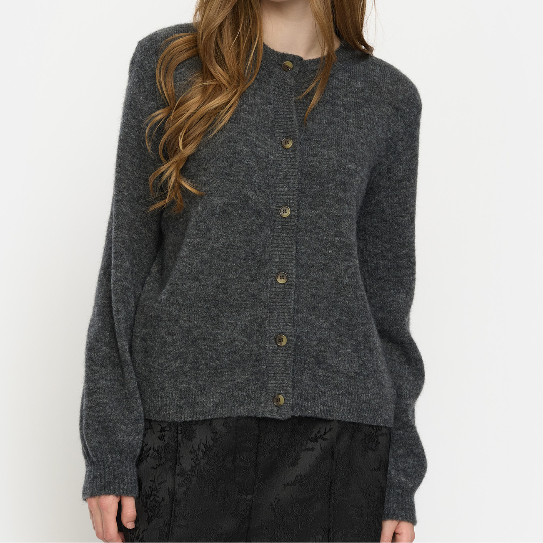 SOFT REBELS - CARDIGAN - ALLISON SRX2112-200 - MEDIUM GREY MELANGE
