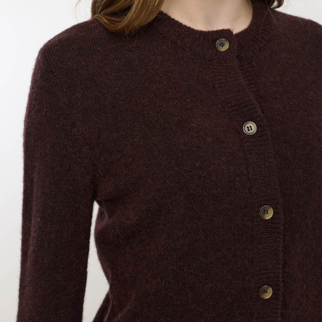 SOFT REBELS - CARDIGAN - ALLISON SRX2112-200 - CHOCOLATE PLUM MELANGE