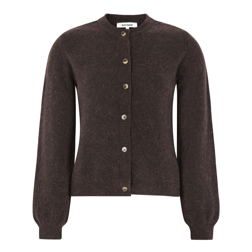 SOFT REBELS - CARDIGAN - ALLISON SRX2112-200 - CHOCOLATE PLUM MELANGE