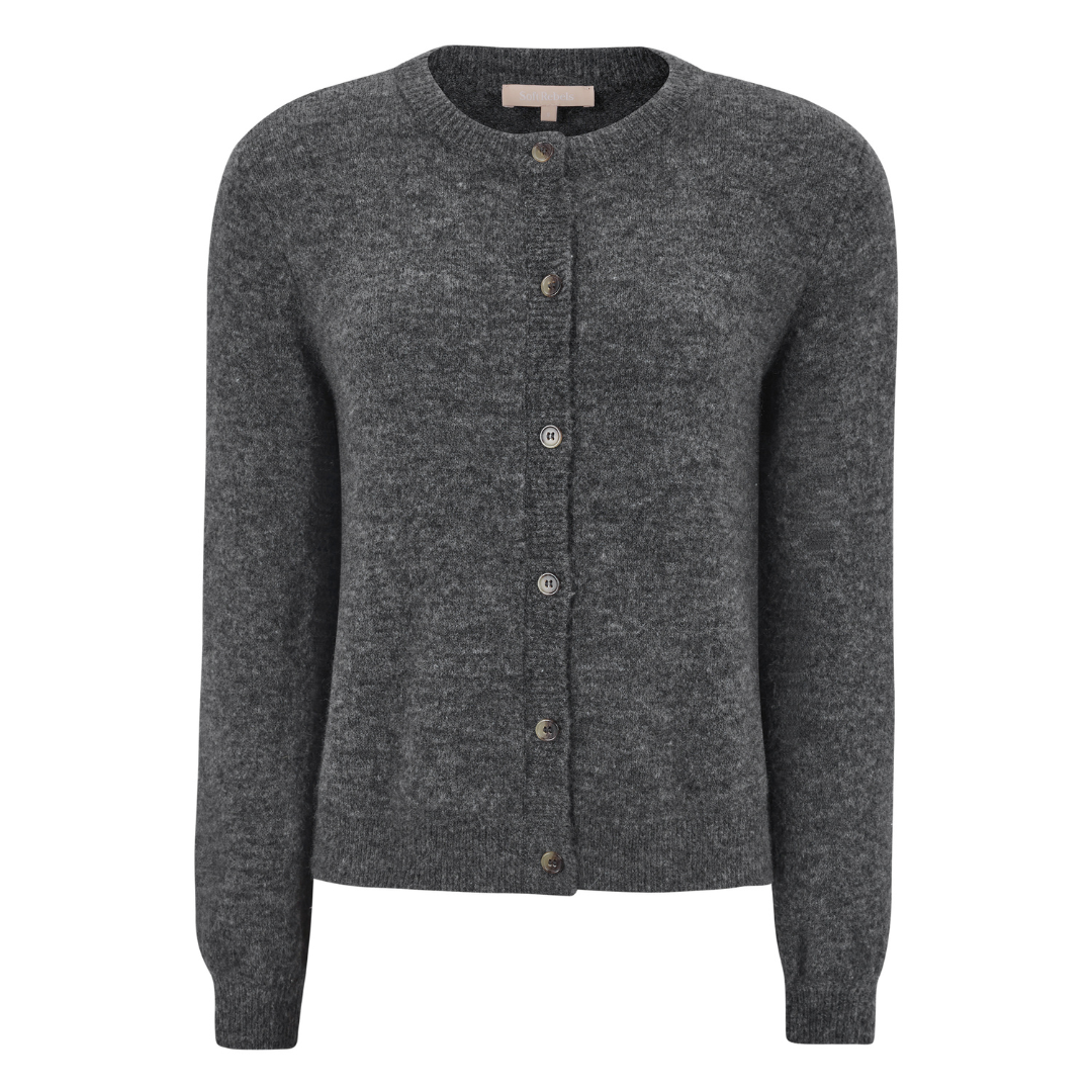 SOFT REBELS - CARDIGAN - ALLISON SRX2112-200 - MEDIUM GREY MELANGE