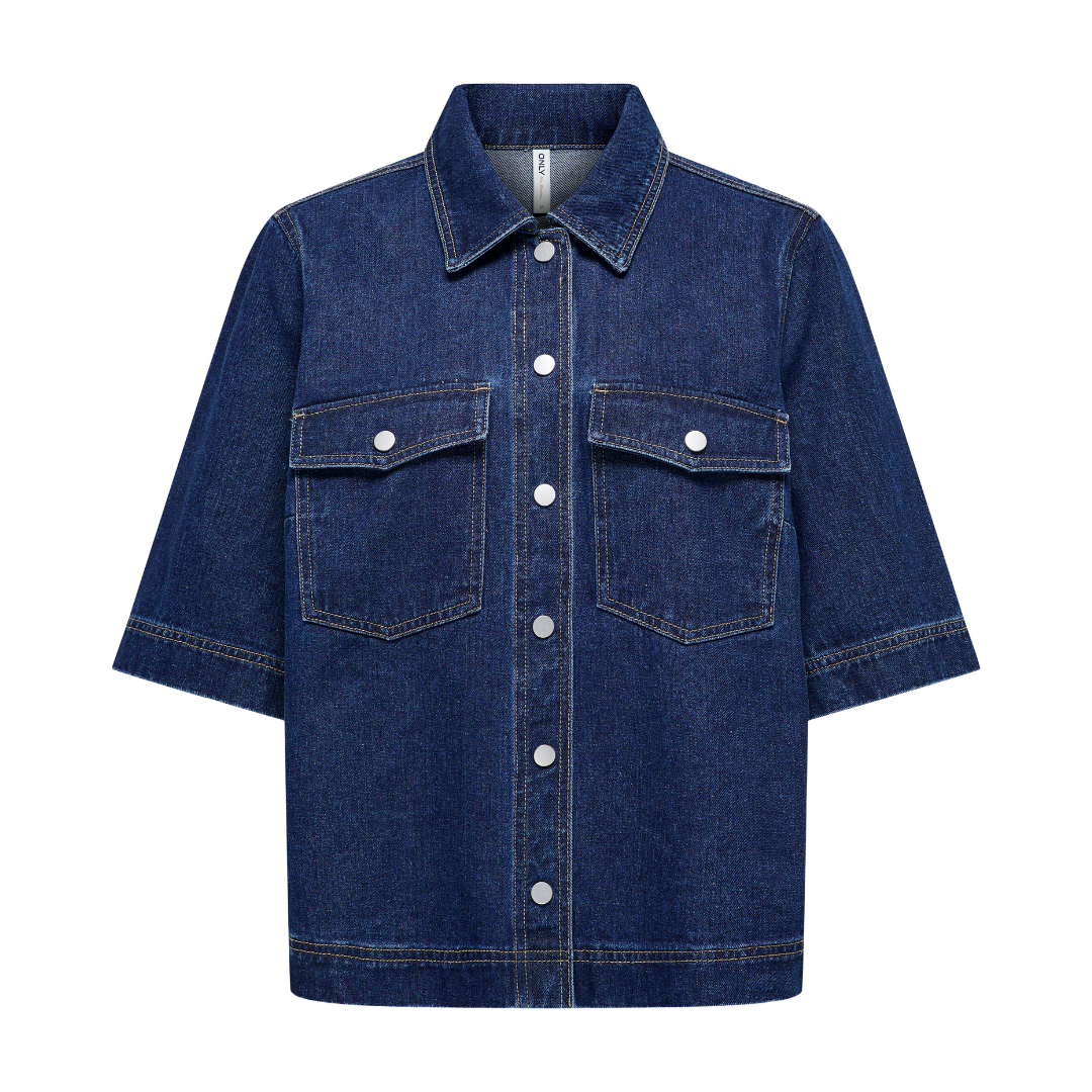 ONLY - DENIMSKJORTE - BELLE 15347084 - DARK BLUE DENIM