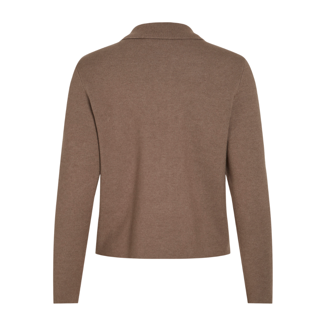 VILA - STRIK JAKKE - CASSIE 14098882 - DARK NATURAL MELANGE