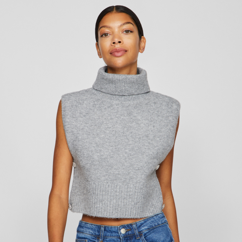 VILA - KRAVE - LYLA 14089425 - LIGHT GREY MELANGE