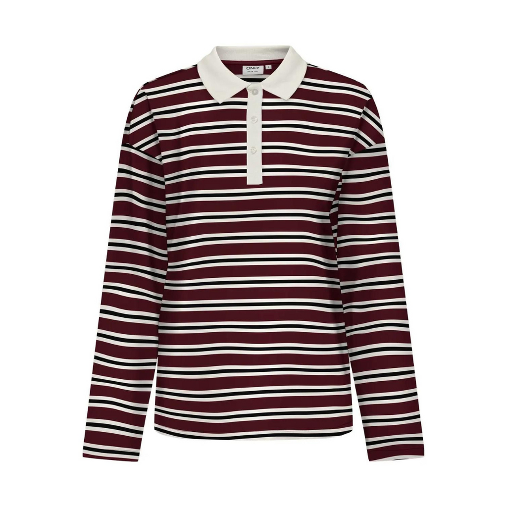ONLY - POLO - LARA 15354835 - CABERNET BLACK/WHITE
