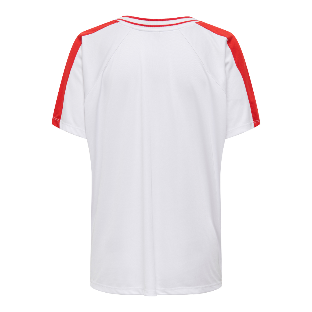 ONLY - TRØJE - BELLA SPORT 15353758 - BRIGHT WHITE MOVE IN RED