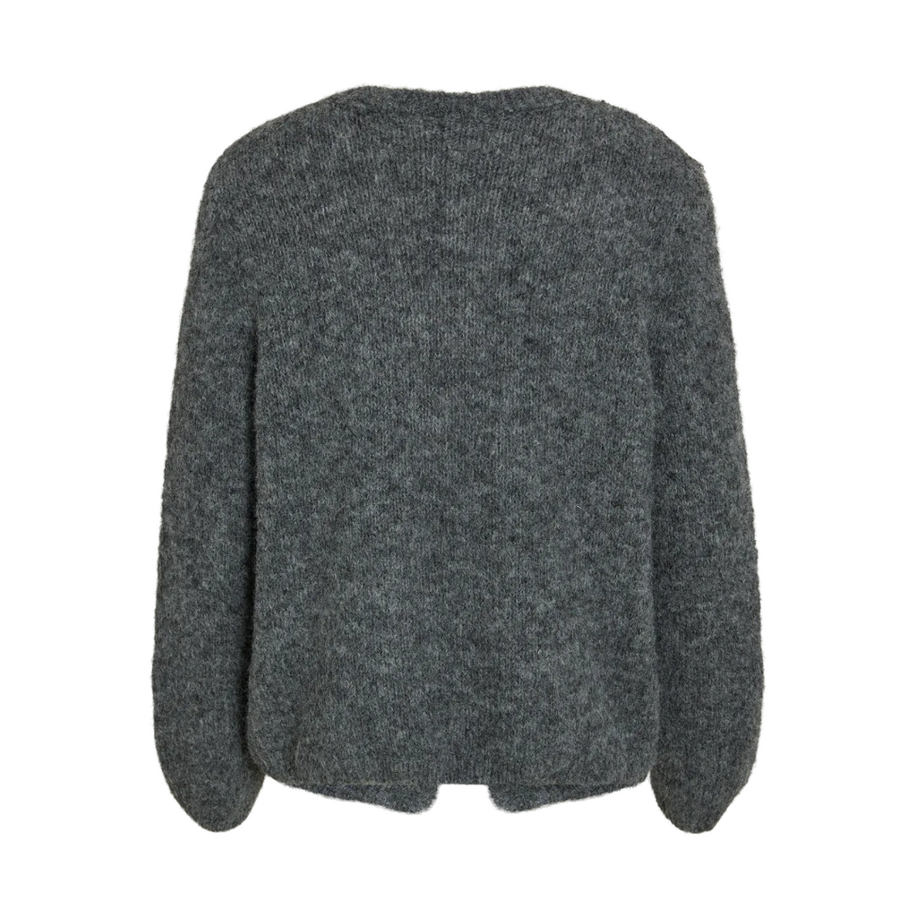 VILA - CARDIGAN - BOWS 14103180 - MEDIUM GREY MELANGE