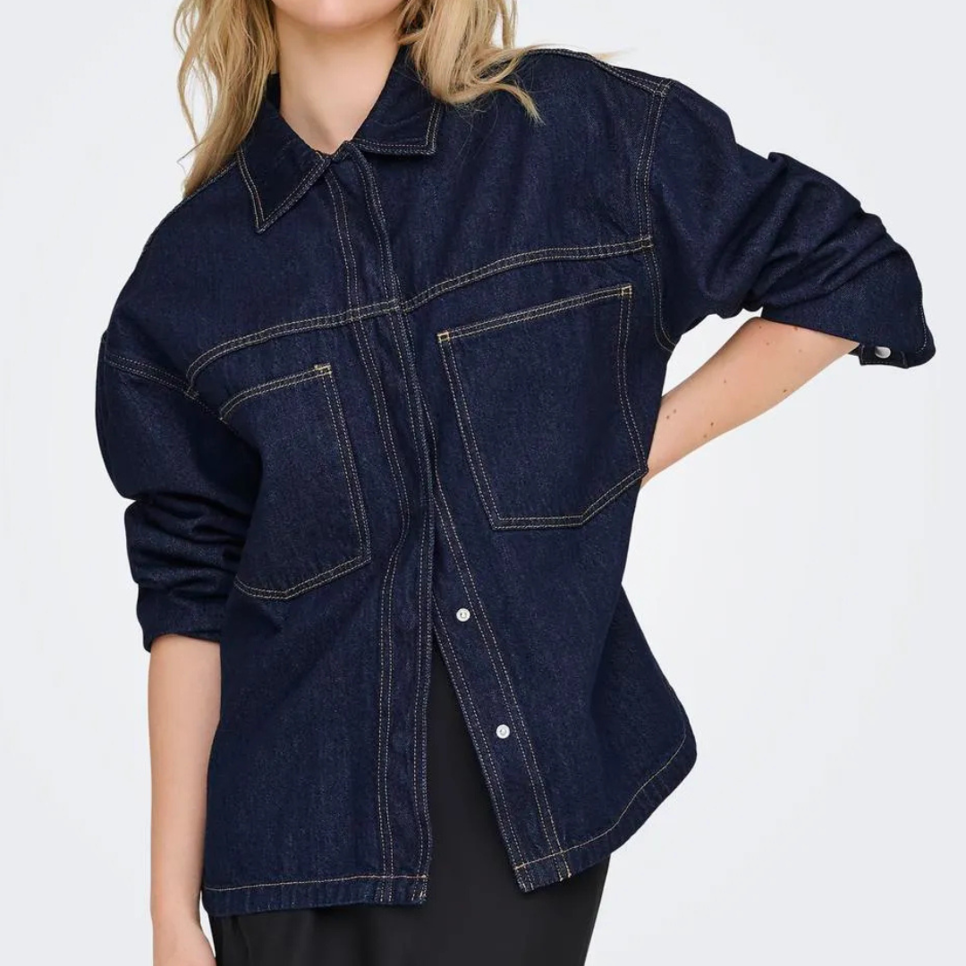 ONLY - SKJORTE - EMMIE 15337147 - DARK BLUE DENIM