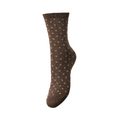 PIECES - GLIMMERSTRØMPE - SEBBY 17094859 - MOREL/TAUPE GREY DOT