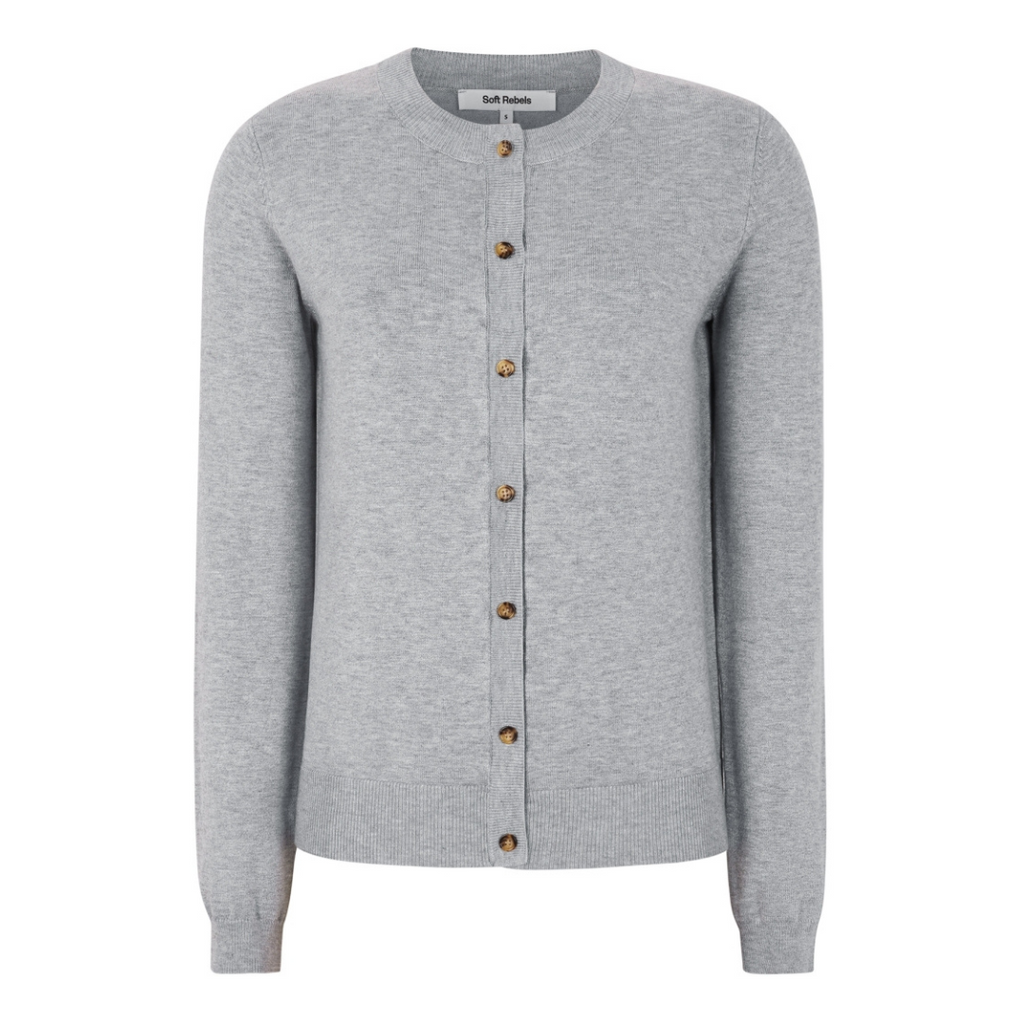 SOFT REBELS - CARDIGAN - MARLA SR120-213 - LIGHT GREY MELANGE