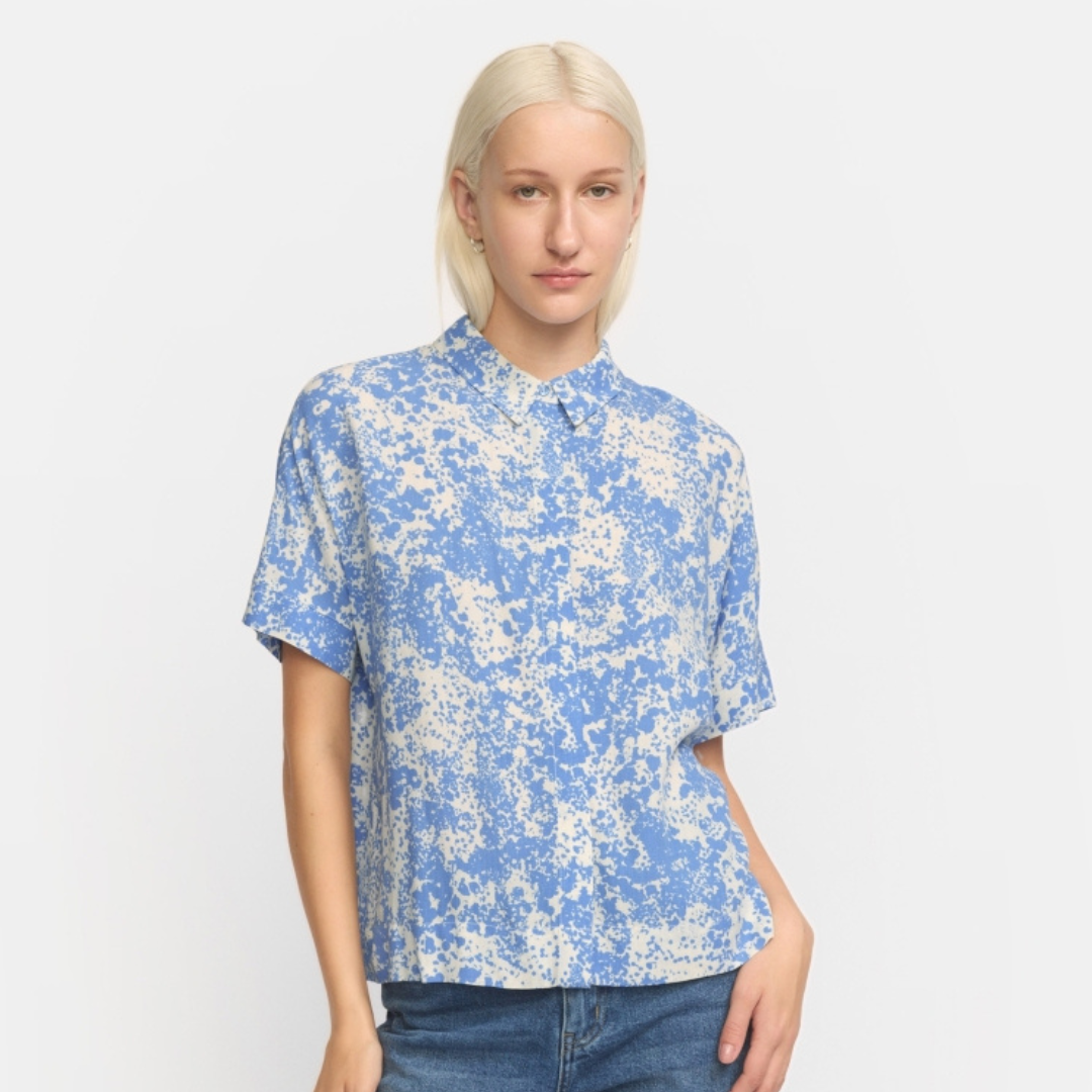 SOFT REBELS - SKJORTE - ELEANOR FREEDOM SR125-702 - MICROSCOPE PRINT ULTRAMARINE