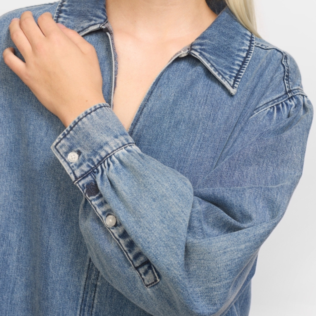 SOFT REBELS - DENIMKJOLE - KEIRA SR125-803 - DARK BLUE DENIM
