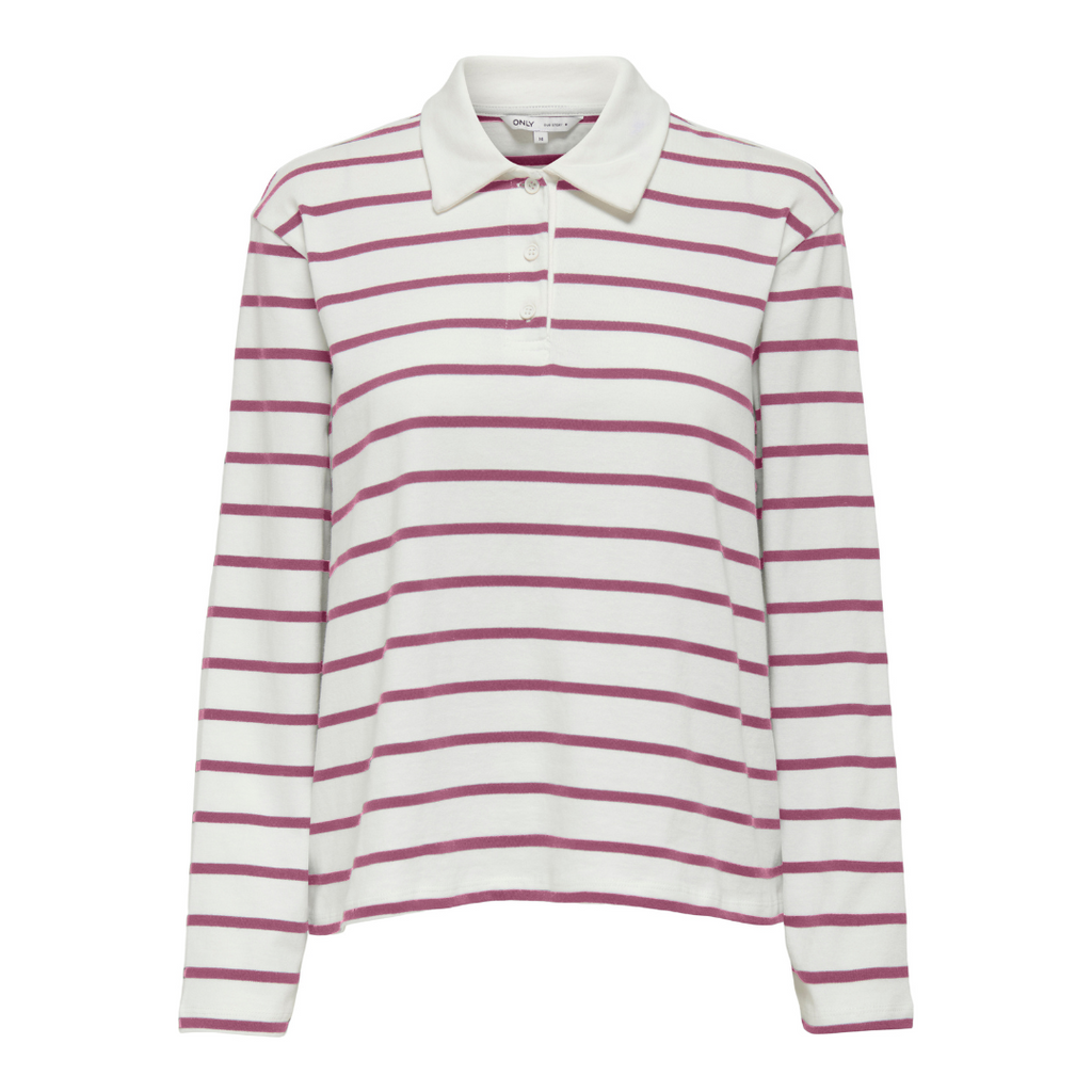 ONLY - POLO - SIRA 15356460 - BURGUNDY STRIPES