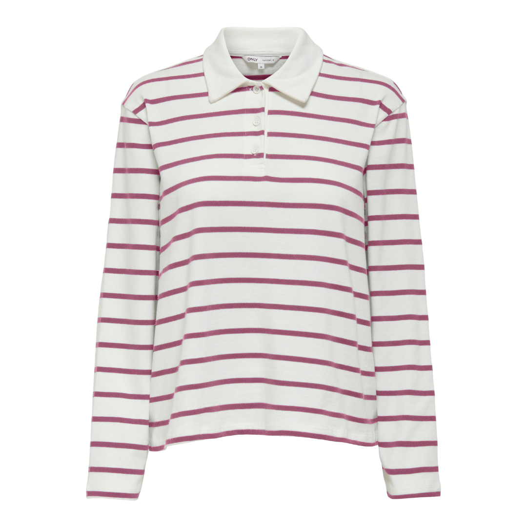ONLY - POLO - SIRA 15356460 - BURGUNDY STRIPES