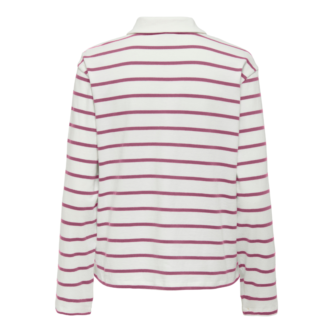 ONLY - POLO - SIRA 15356460 - BURGUNDY STRIPES