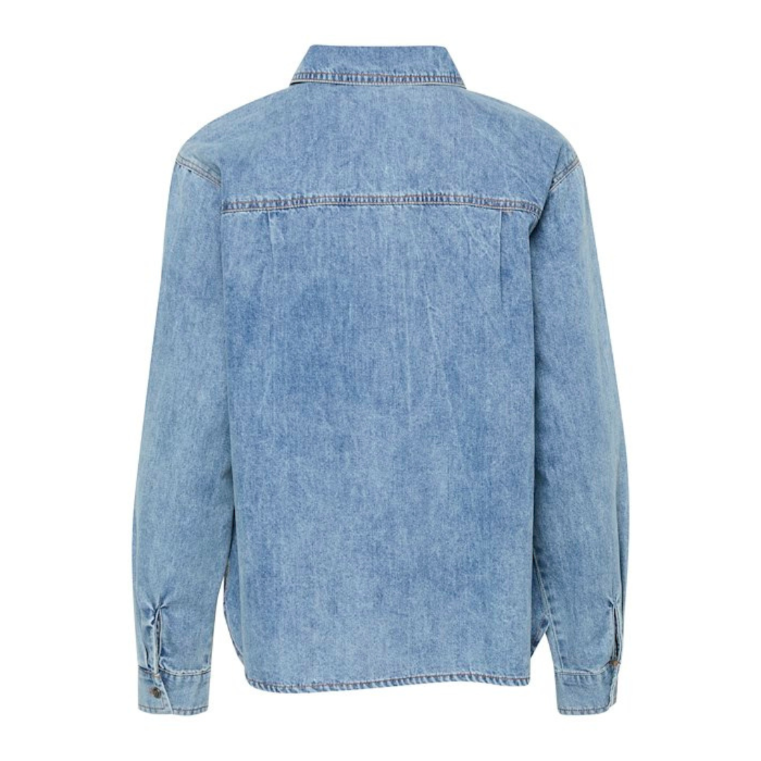 PULZ - BLUSE - SYLVIE 50208696 - MEDIUM BLUE DENIM