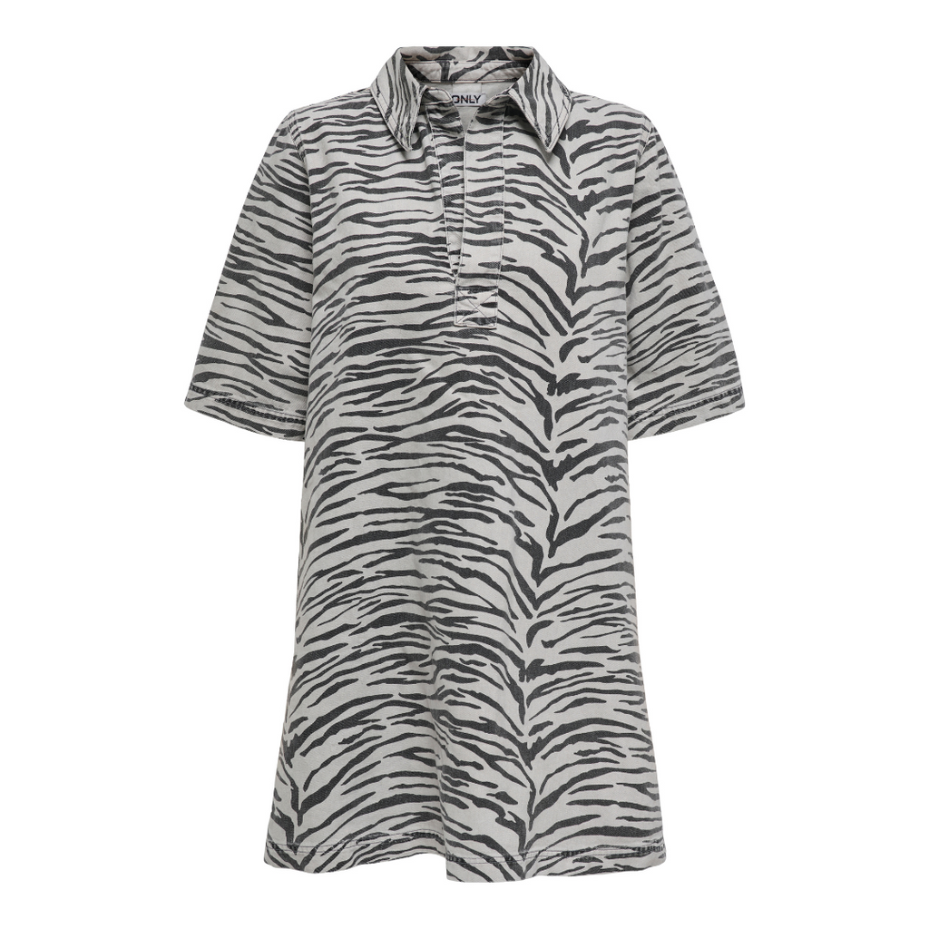 ONLY - DENIMKJOLE - GRY 15355559 - LIGHT GREY DENIM ZEBRA